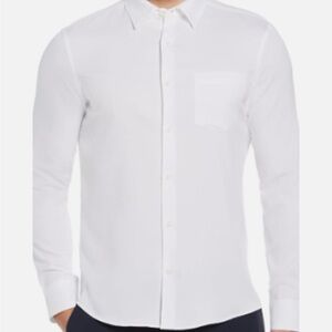 Perry Ellis White Casual Button Down Shirt